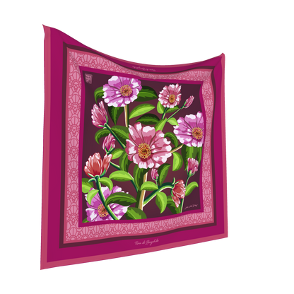 New Rosé Bloom 100% Silk Scarf